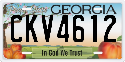 GA license plate CKV4612