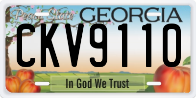 GA license plate CKV9110
