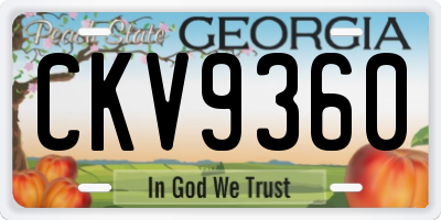 GA license plate CKV9360