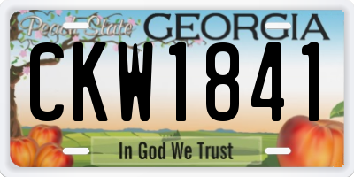 GA license plate CKW1841