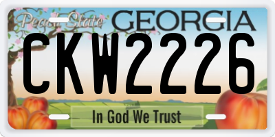 GA license plate CKW2226