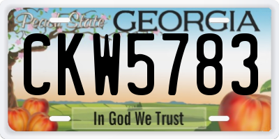 GA license plate CKW5783