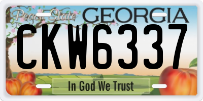 GA license plate CKW6337