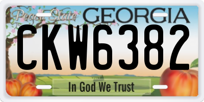 GA license plate CKW6382