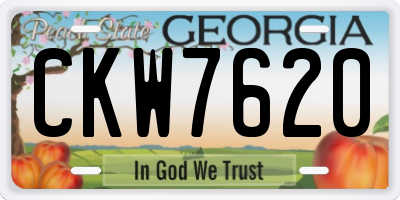 GA license plate CKW7620