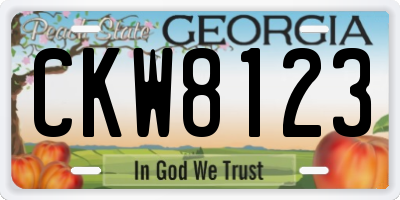 GA license plate CKW8123