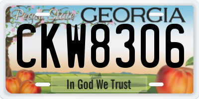 GA license plate CKW8306