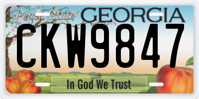 GA license plate CKW9847