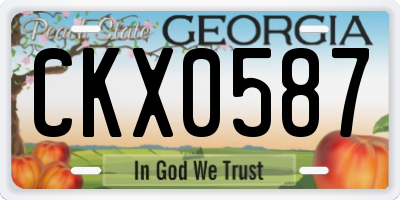 GA license plate CKX0587