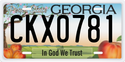 GA license plate CKX0781
