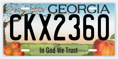 GA license plate CKX2360