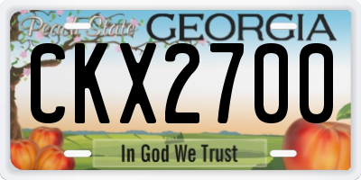 GA license plate CKX2700