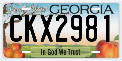 GA license plate CKX2981