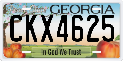 GA license plate CKX4625