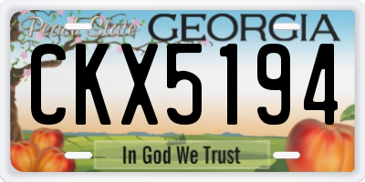 GA license plate CKX5194