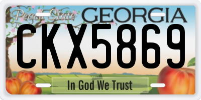 GA license plate CKX5869