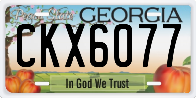 GA license plate CKX6077