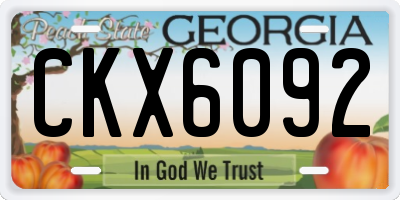 GA license plate CKX6092