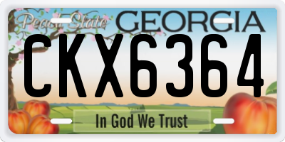GA license plate CKX6364