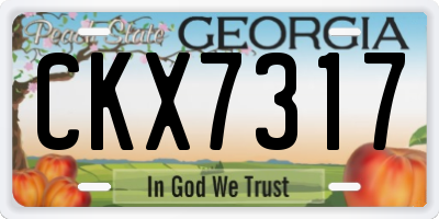 GA license plate CKX7317