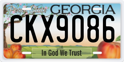 GA license plate CKX9086