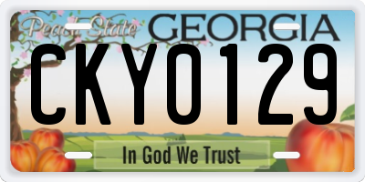 GA license plate CKY0129