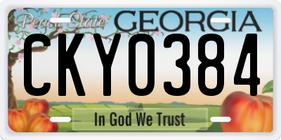 GA license plate CKY0384