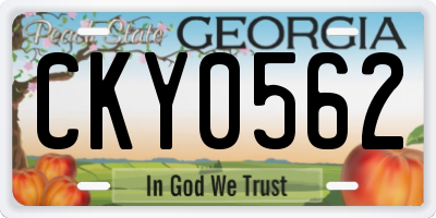 GA license plate CKY0562