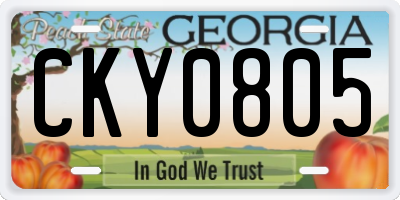 GA license plate CKY0805