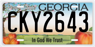 GA license plate CKY2643