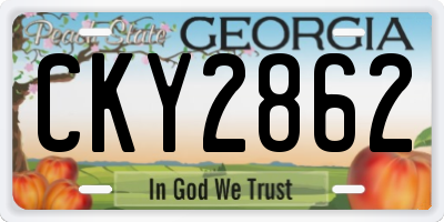 GA license plate CKY2862