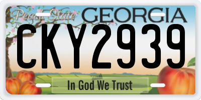 GA license plate CKY2939