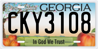 GA license plate CKY3108