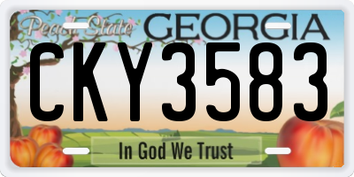 GA license plate CKY3583