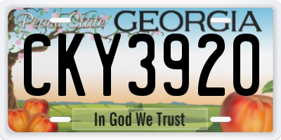GA license plate CKY3920