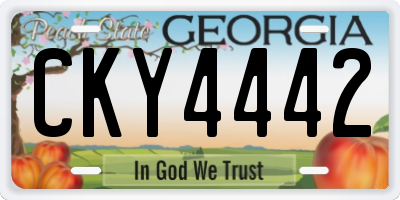 GA license plate CKY4442