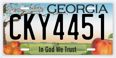 GA license plate CKY4451