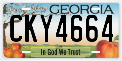 GA license plate CKY4664