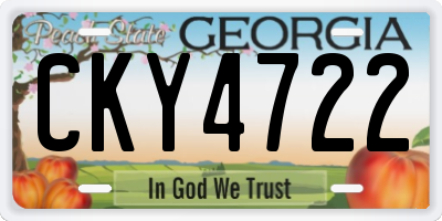 GA license plate CKY4722