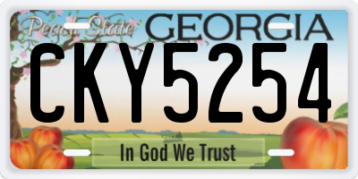 GA license plate CKY5254