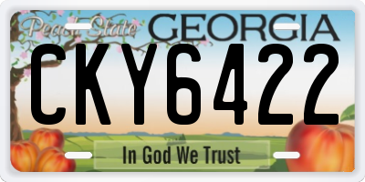 GA license plate CKY6422