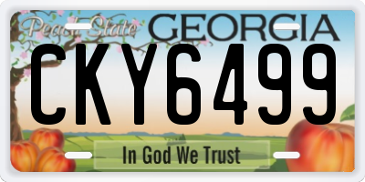 GA license plate CKY6499