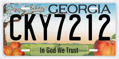 GA license plate CKY7212