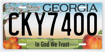 GA license plate CKY7400
