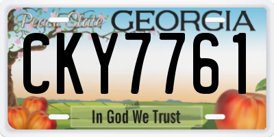 GA license plate CKY7761
