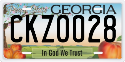 GA license plate CKZ0028