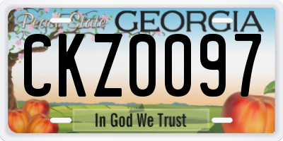GA license plate CKZ0097