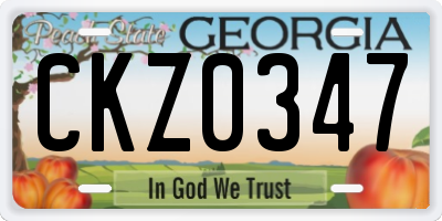 GA license plate CKZ0347