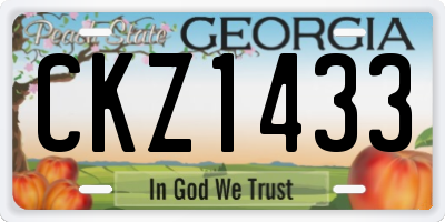 GA license plate CKZ1433