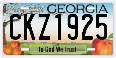GA license plate CKZ1925
